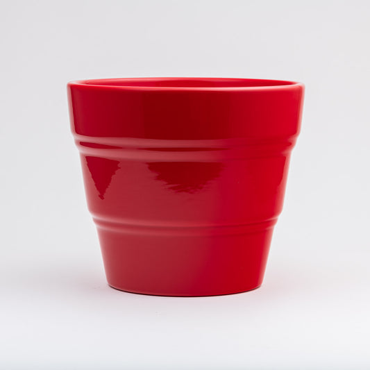 Italian Flowerpot 9 inch - Poppy Red