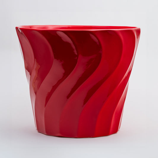 Swirl Pot 12 Inch - Poppy Red