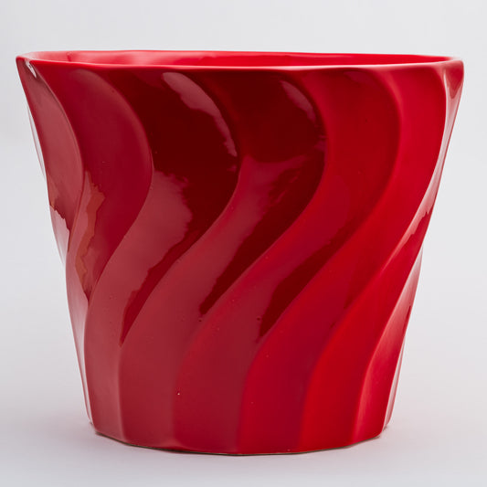 Swirl Pot 16 Inch - Poppy Red