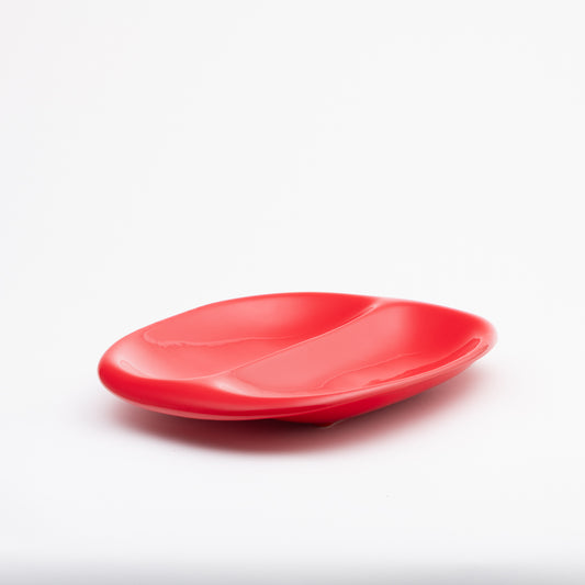 American Modern Divided Vegetable Dish - Poppy Red
