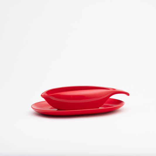 American Modern Gravy Boat & Saucer - Poppy Red