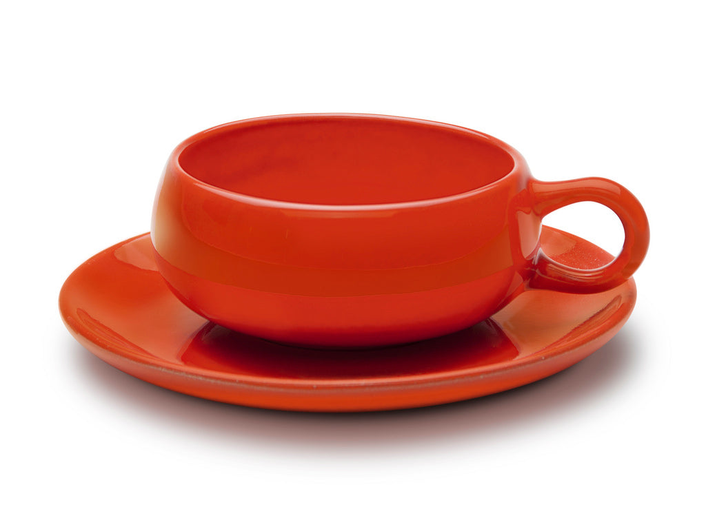 American Modern Cup & Saucer : Bauer Orange