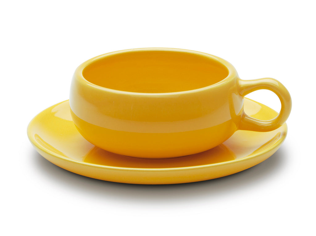 American Modern Cup & Saucer : Bauer Yellow