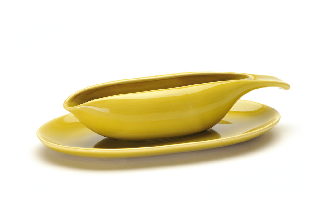 American Modern Gravy Boat & Saucer : Chartreuse