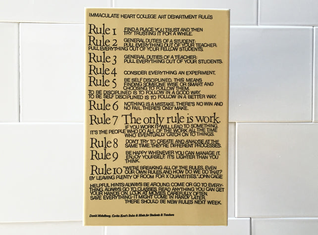 "Art Department Rules" Tile