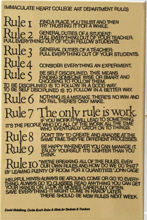 "Art Department Rules" Tile - Buttercream