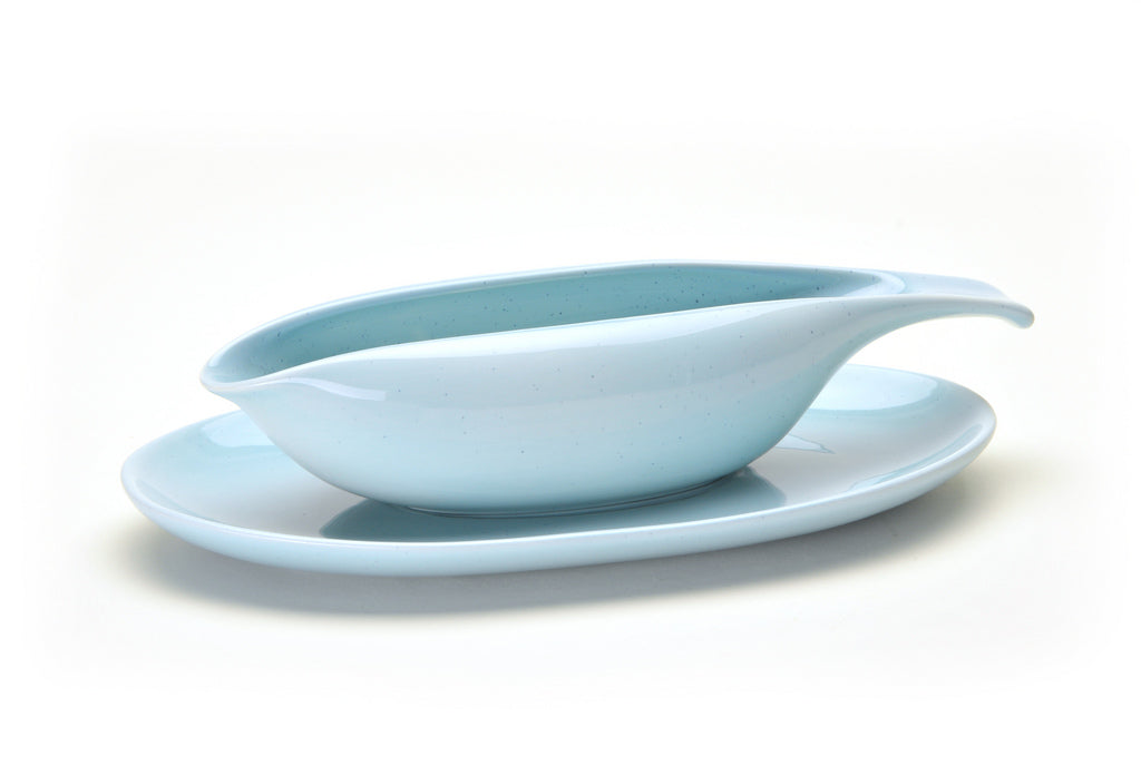 American Modern Gravy Boat & Saucer : Glacier Blue