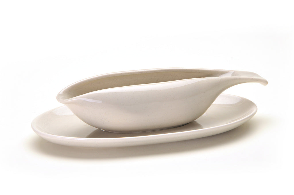 American Modern Gravy Boat & Saucer : Granite