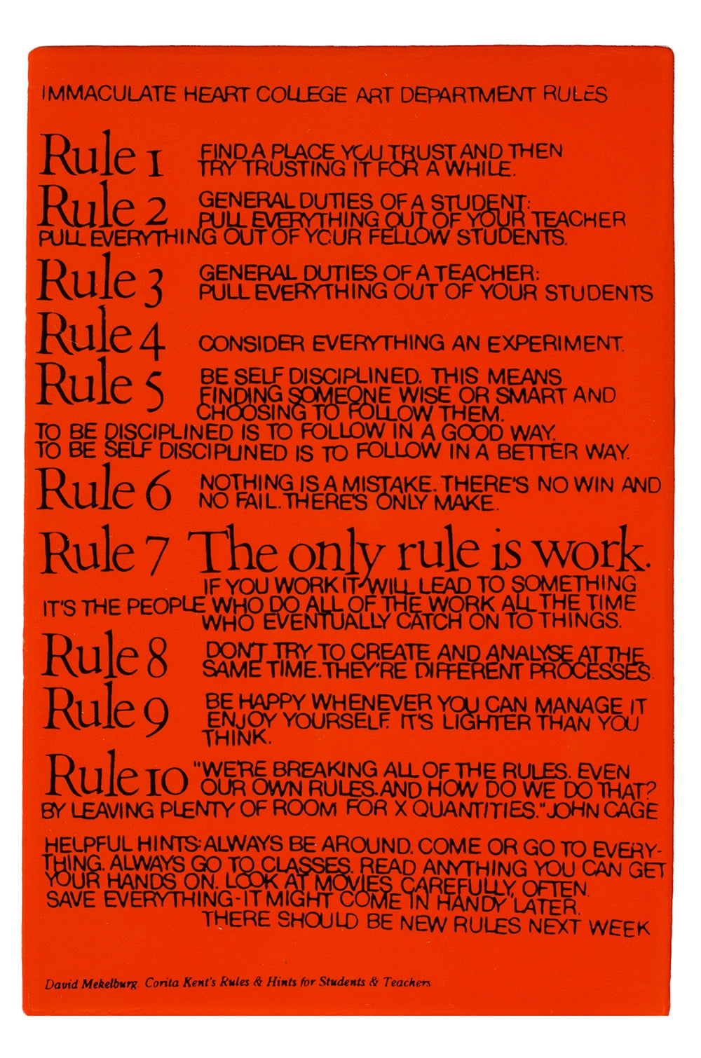 "Art Department Rules" Tile