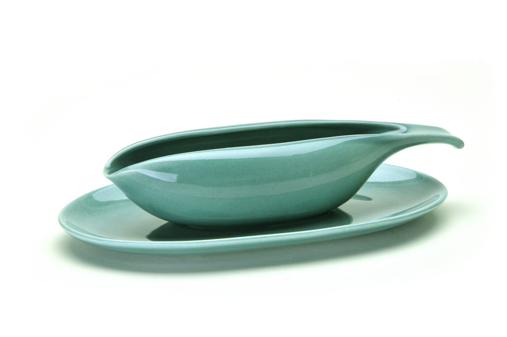 American Modern Gravy Boat & Saucer : Sea Foam