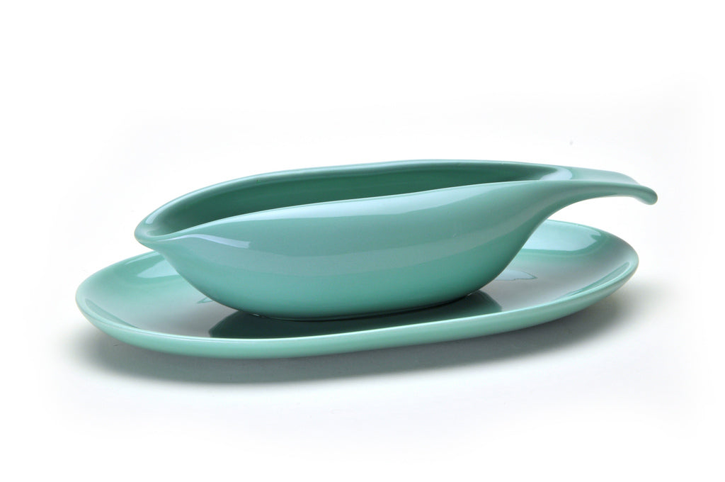 American Modern Gravy Boat & Saucer : Turquoise